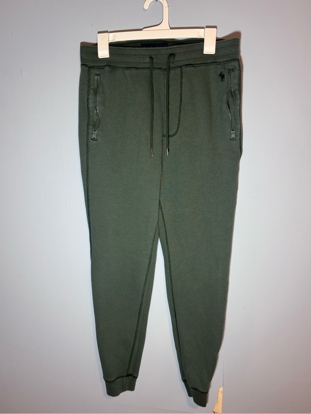 Abercrombie & Fitch Soft A&F Fleece Joggers Mens Medium Green Sweatpants Moose